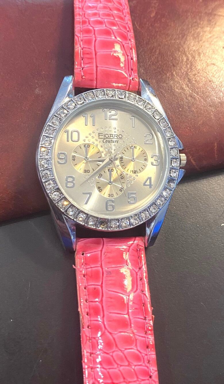 Women's Figaro Couture Watch, Silver Tone with Rhinestones, 42mm Case